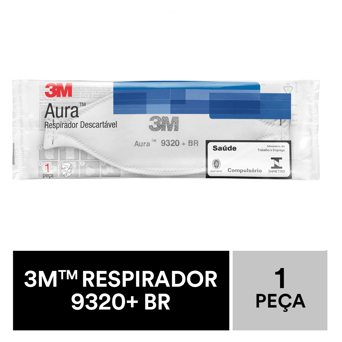 Máscara Descartável 3M Aura 9320+BR 1 Unidade - Imagem 3