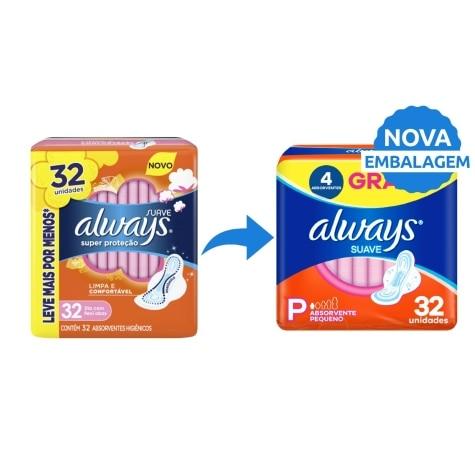 Absorvente Cobertura Suave com Abas Always P 32 Unidades Leve mais Por menos - Imagem 2
