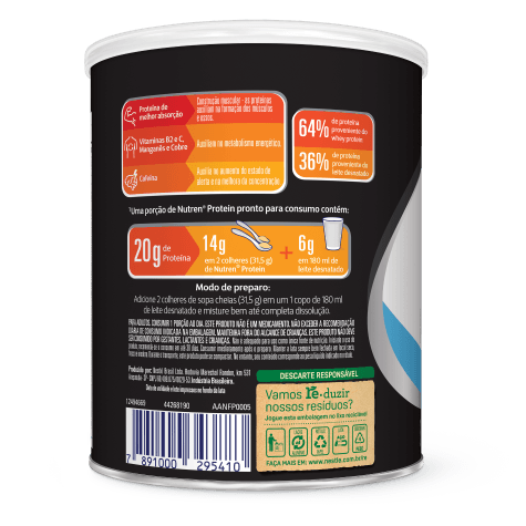 Suplemento Alimentar Nutren Protein Sabor Baunilha 400g - Imagem 13