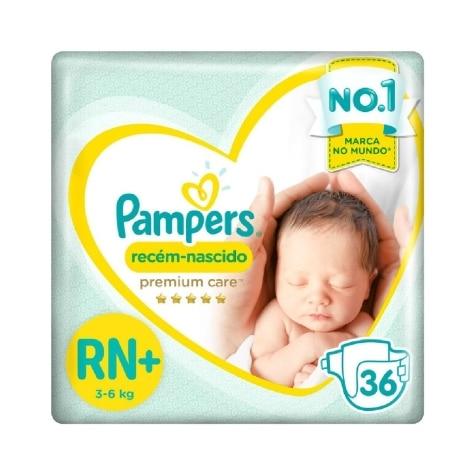 Fralda Pampers Premium Care RN 36 Unidades - Imagem 1