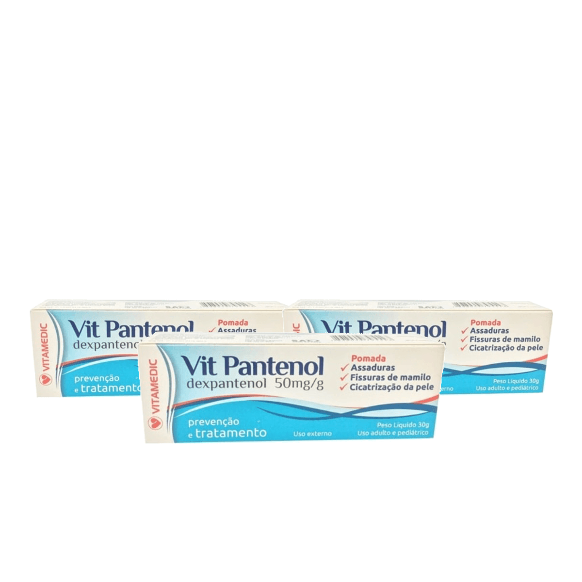 Kit 3 Unidades Vit Pantenol Pomada 50mg 30g - Imagem 1