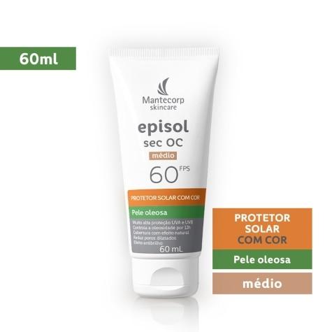 Protetor Solar Facial Episol Sec OC FPS60 Pele Oleosa Cor Médio 60ml - Imagem 3