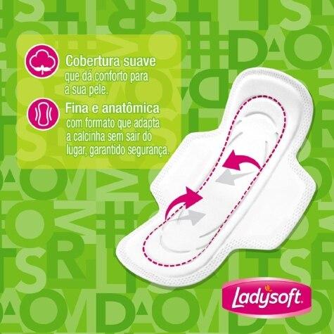 Absorvente Cobertura Suave com Abas Ladysoft 28 Unidades Leve Mais Por Menos - Imagem 4