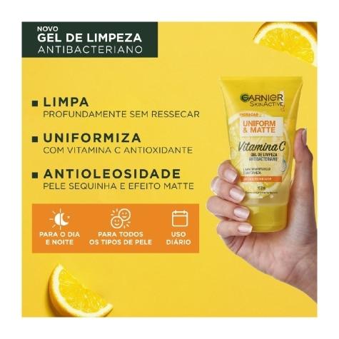 Gel de Limpeza Facial Garnier SkinActive Uniform & Matte Vitamina C 150g - Imagem 4