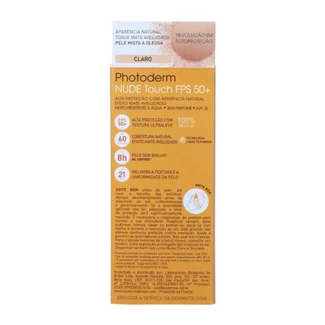 Protetor Solar Facial Bioderma Photoderm Nude Touch FPS50+ Cor Clara 40ml - Imagem 5