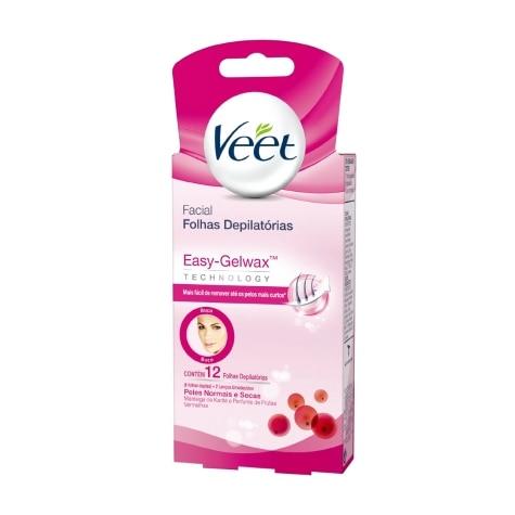 Depilatório Facial Folha Veet Easy-Gelwax Pele Normal 12 Unidades - Imagem 2