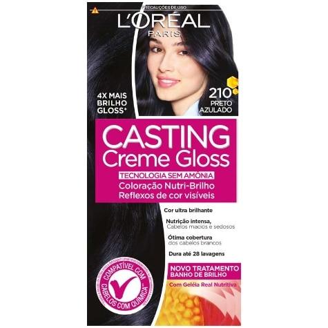 Tintura Casting Creme Gloss L’Oréal Paris Sem Amônia 210 Preto Azulado 145ml - Imagem 1
