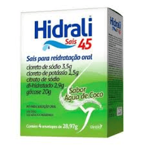 Hidrali Sais 45 Sabor Água de Coco 4 Envelopes - Imagem 1