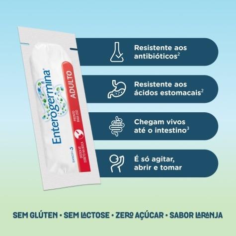 Enterogermina Adulto Sabor Laranja 9 Sachês 2g - Imagem 3