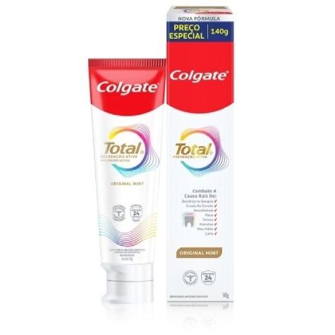 Creme Dental Colgate Total Prevenção Ativa Original Mint 140g - Imagem 1