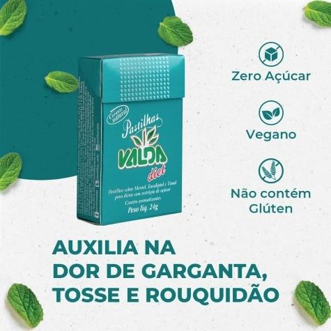 Pastilhas Valda Diet Sabor Mentol, Eucalipto e Timol 24g - Imagem 3