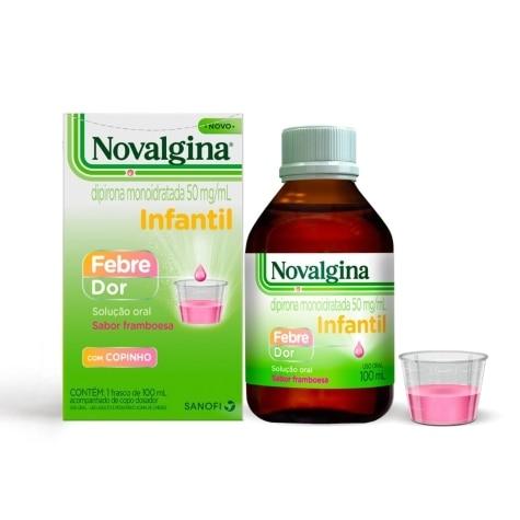 Novalgina 50mg Solução Oral Sabor Framboesa + Copo Dosador 100ml - Imagem 1