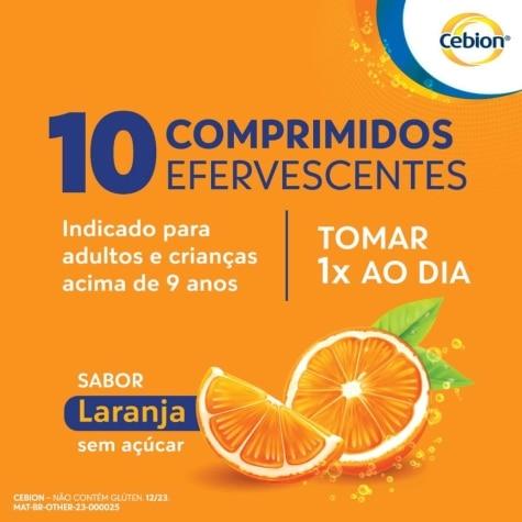 Cebion 1g Sem Açúcar 10 Comprimidos Efervescentes - Imagem 4