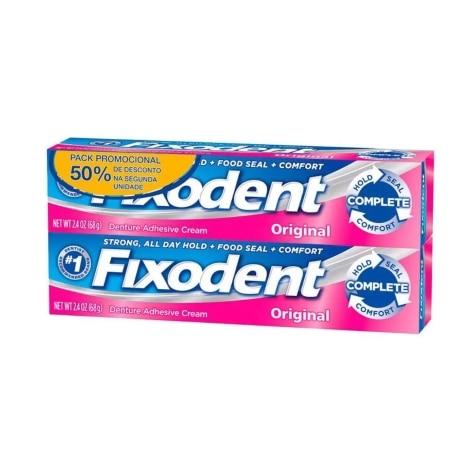 Creme Fixador de Dentadura Fixodent Original 2 Unidades 68g - Imagem 2