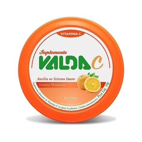 Balas de Gelatina Valda C Sabor Laranja Mentolada 50g - Imagem 3