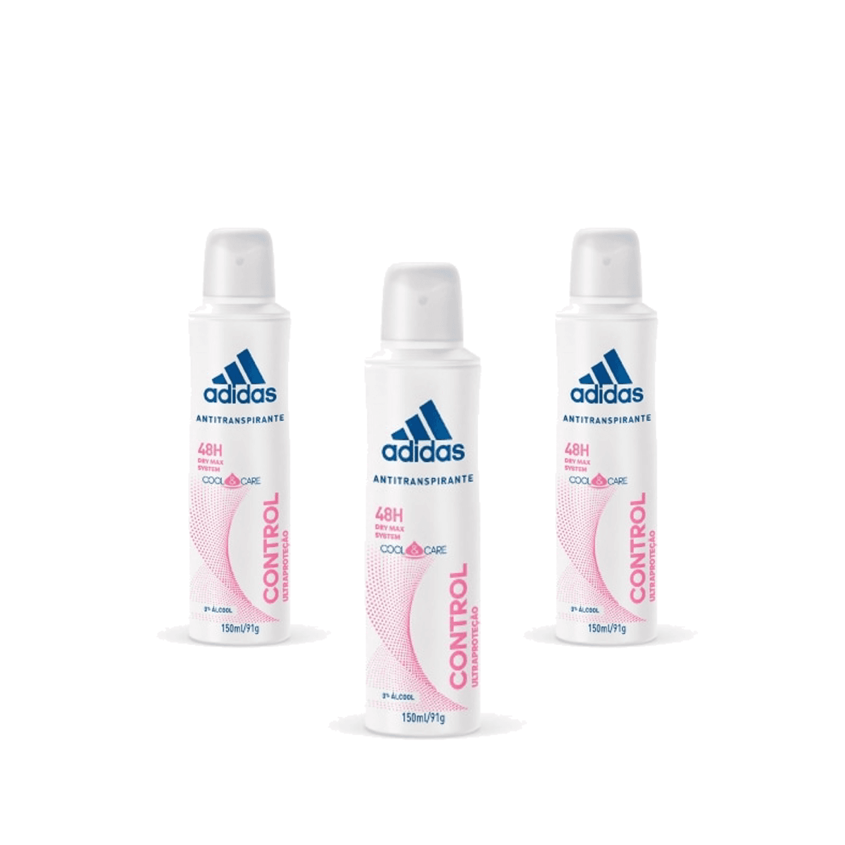 Kit 3 Unidades Desodorante Aerosol Adidas Control 150ml - Imagem 1