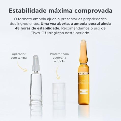 Sérum Isdin Flavo-C Ultraglican Facial 10 Ampolas 2ml - Imagem 6
