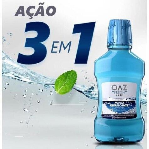 Enxaguante Bucal OAZ Fresh Care Menta Refrescante Sem Álcool 250ml - Imagem 3