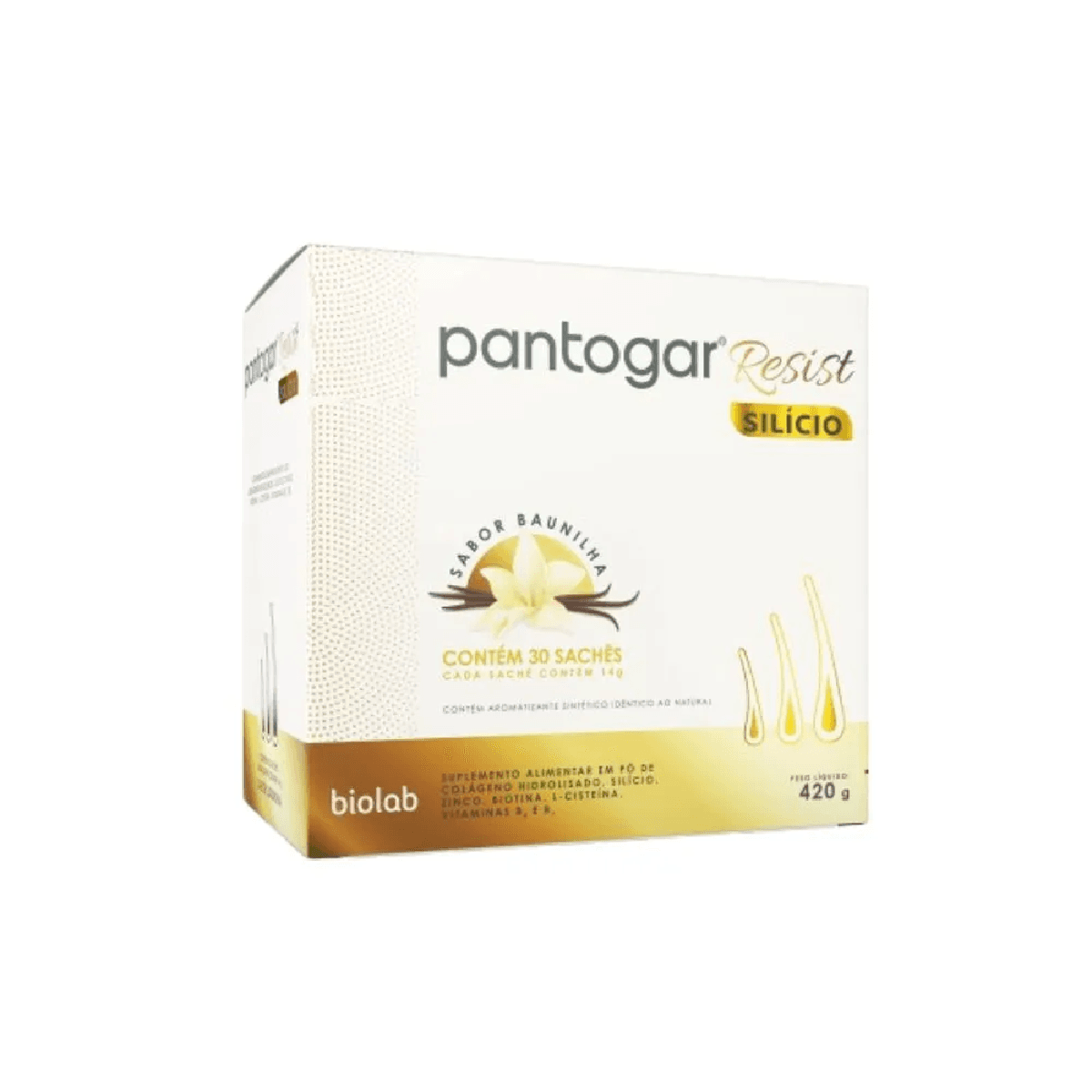 Polivitamínico Pantogar Resist Silício Baunilha 30 sachês