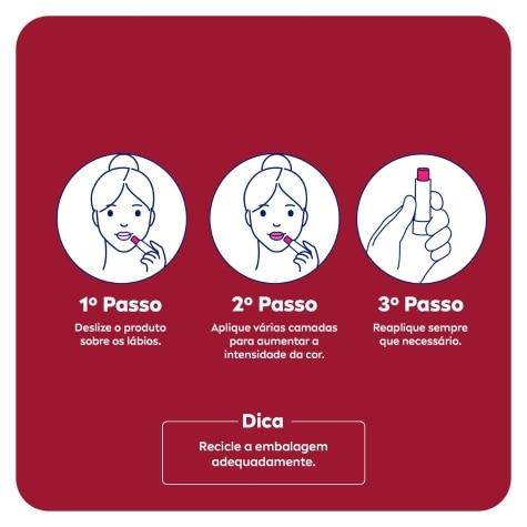 Hidratante Labial Nivea Hidra Color 2 em 1 Vermelho 4,8g - Imagem 6