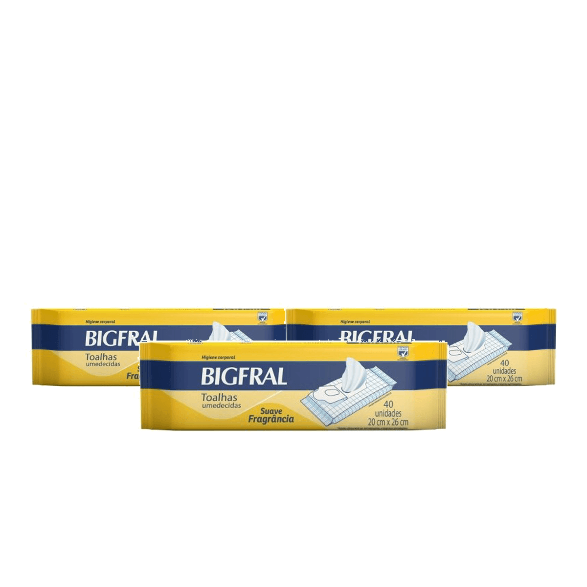 Kit 3 Unidades Toalha Umedecidas Bigfral 40 Unidades - Imagem 1