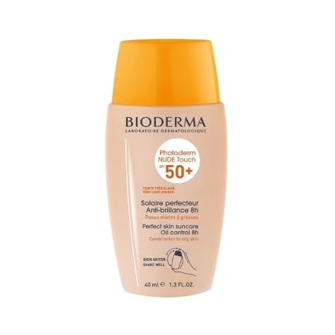 Protetor Solar Facial Bioderma Photoderm Nude Touch FPS50+ Cor Muito Claro 40ml - Imagem 1