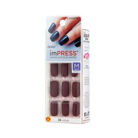 Unhas Postiças Autocolantes Impress Cor Deep Média 30 Unidades - Imagem 2