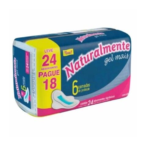 Absorvente Cobertura Suave com Abas Naturalmente Mais Conforto 24 Unidades Leve mais Por menos - Imagem 1
