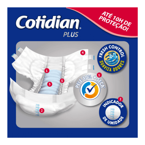 Fralda Geriátrica Cotidian Plus M 9 Unidades - Imagem 2