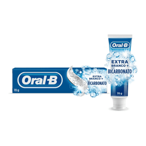 Creme Dental Oral-B Extra Branco + Bicarbonato 70g - Imagem 2