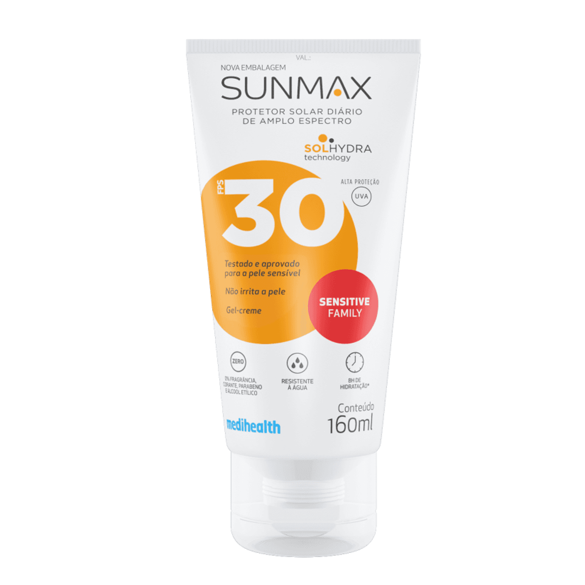 Protetor Solar Facial e Corporal Sunmax Sensitive Family FPS30 Pele Sensível 160ml - Imagem 1