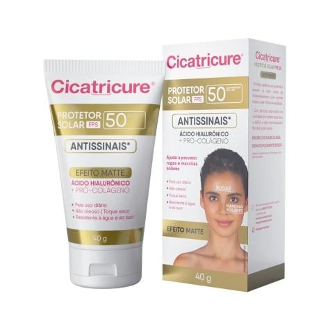 Protetor Solar Facial Cicatricure Antissinais FPS50 Incolor 40g - Imagem 1