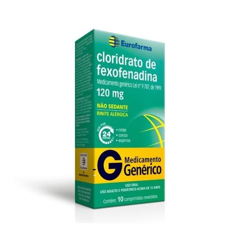 Cloridrato de Fexofenadina 120mg 10 Comprimidos Eurofarma Genérico - Imagem 1