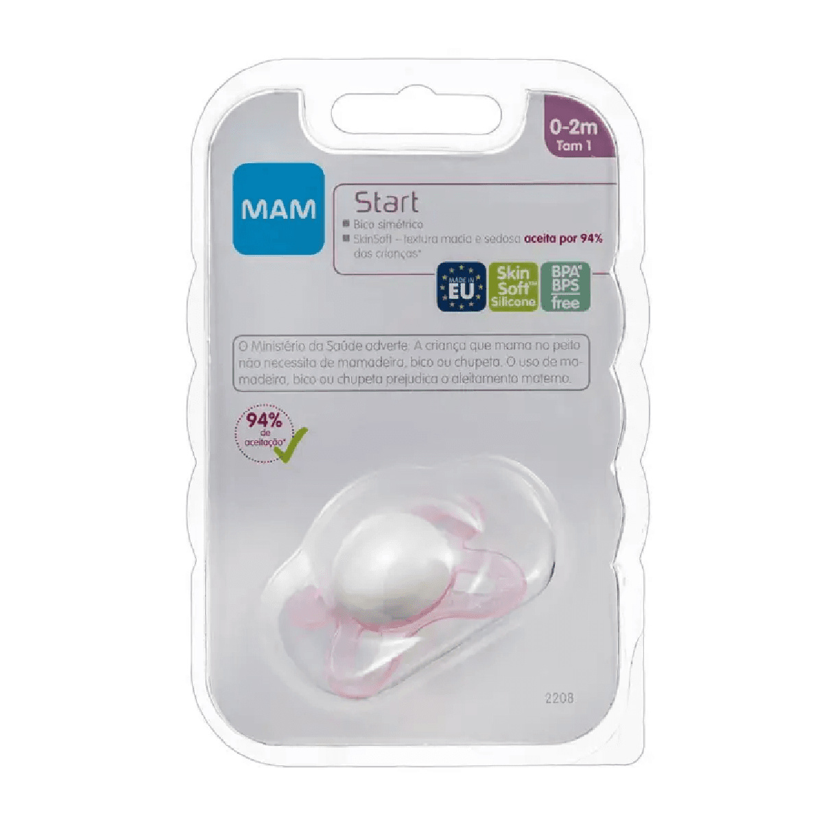 Chupeta MAM Start 0-2 meses Rosa - Imagem 1