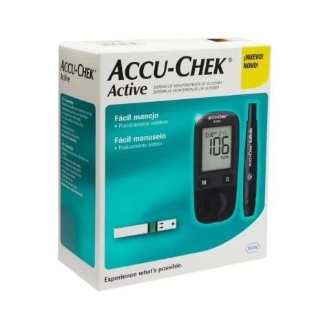 Monitor de Glicemia Accu-Chek Active + Tiras 10 Unidades + 1 Lancetador - Imagem 1