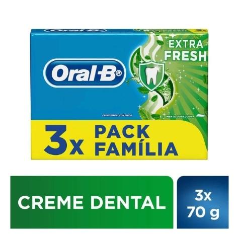 Creme Dental Oral-B Extra Fresh 70g 3 Unidades - Imagem 1