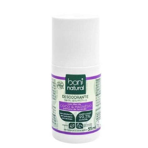 Desodorante Roll-on Boni Natural Sem Alumínio Coco e Magnésio 24h 55ml - Imagem 1