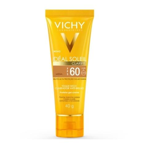Protetor Solar Facial Vichy Ideal Soleil Clarify FPS60 Media 40g - Imagem 1