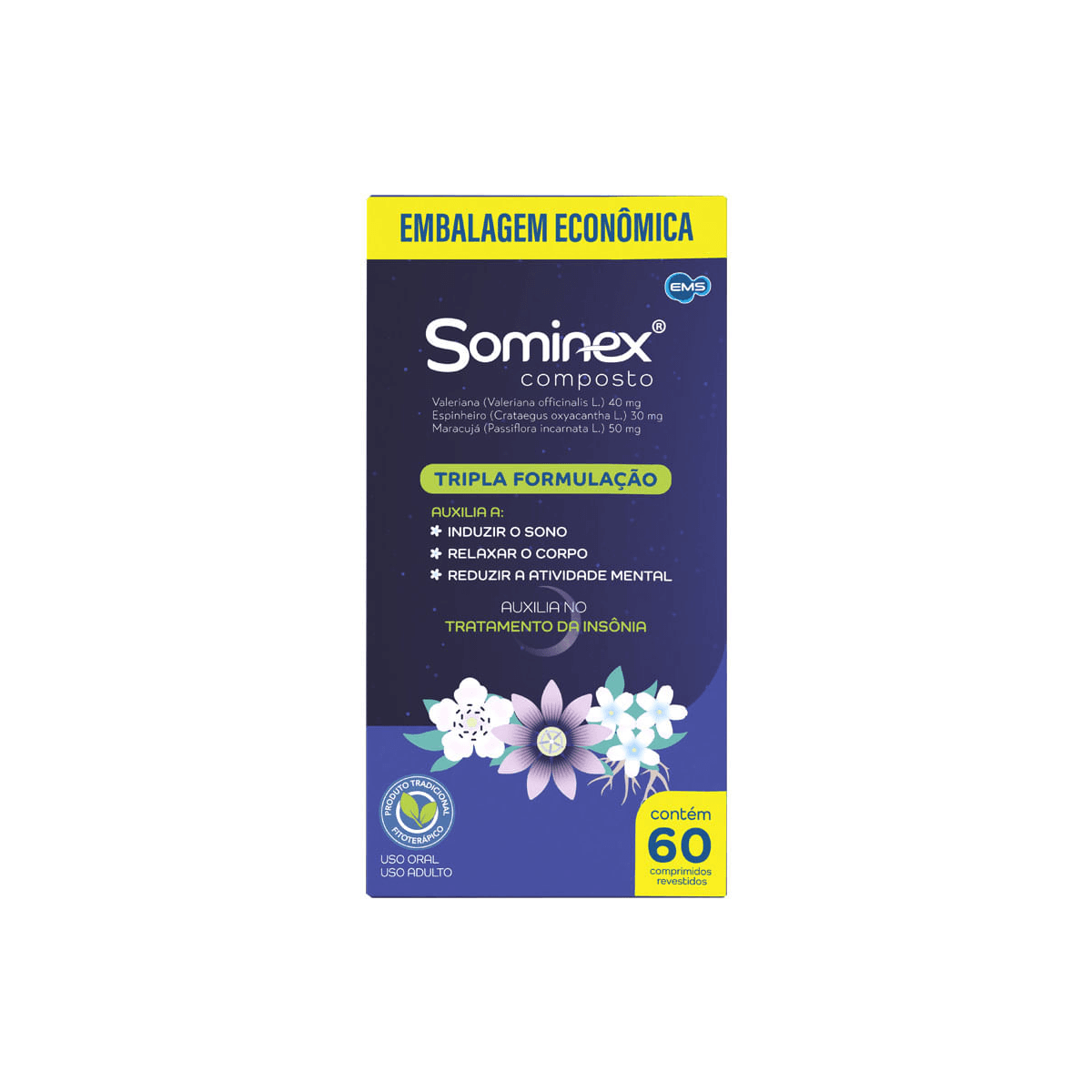 Sominex Composto 60 Comprimidos EMS - Imagem 1