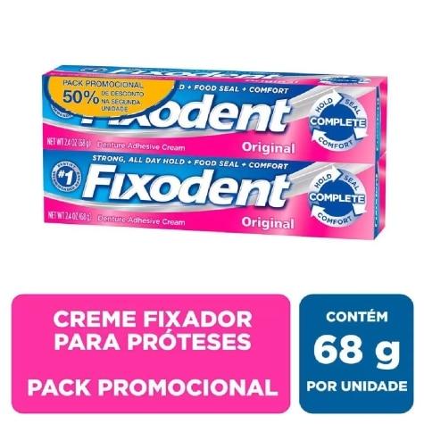 Creme Fixador de Dentadura Fixodent Original 2 Unidades 68g - Imagem 1