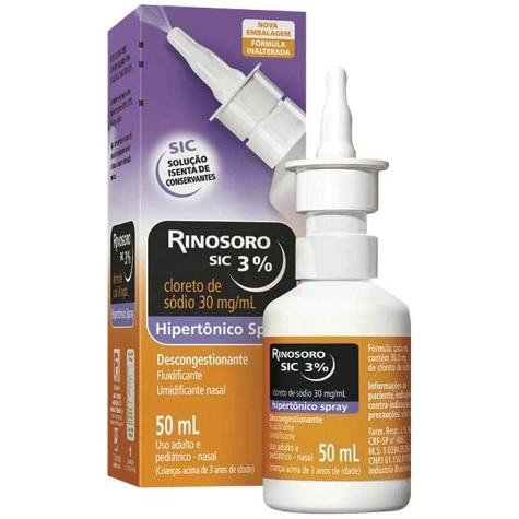 Rinosoro 3% Sic Hipertônico Spray Nasal Adulto E Pediátrico 50ml - Imagem 1