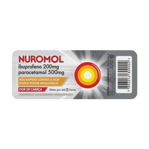 Nuromol 200mg + 500mg 4 Comprimidos Revestidos - Imagem 1