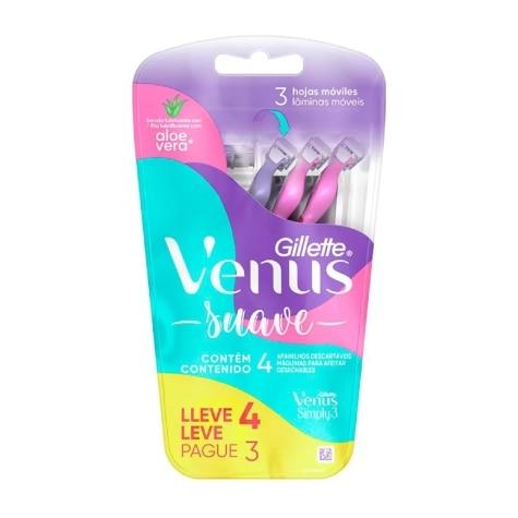 Depilatório Corporal Lâminas Gillette Venus Suave Leve 4 Pague 3 Unidades - Imagem 1