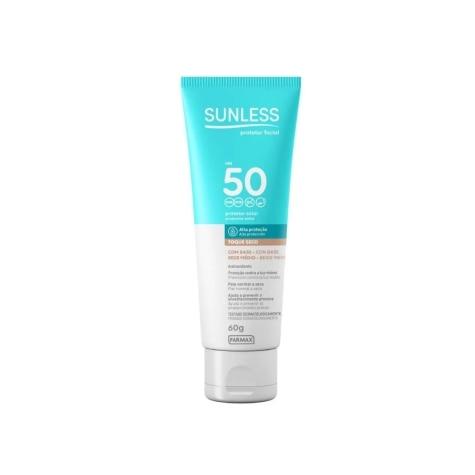 Protetor Solar Facial Sunless FPS50 Cor Bege Médio 60g - Imagem 1