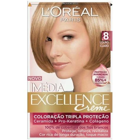 Tintura Imédia L'Oréal Paris Excellence Creme 8 Louro Claro 179ml - Imagem 1