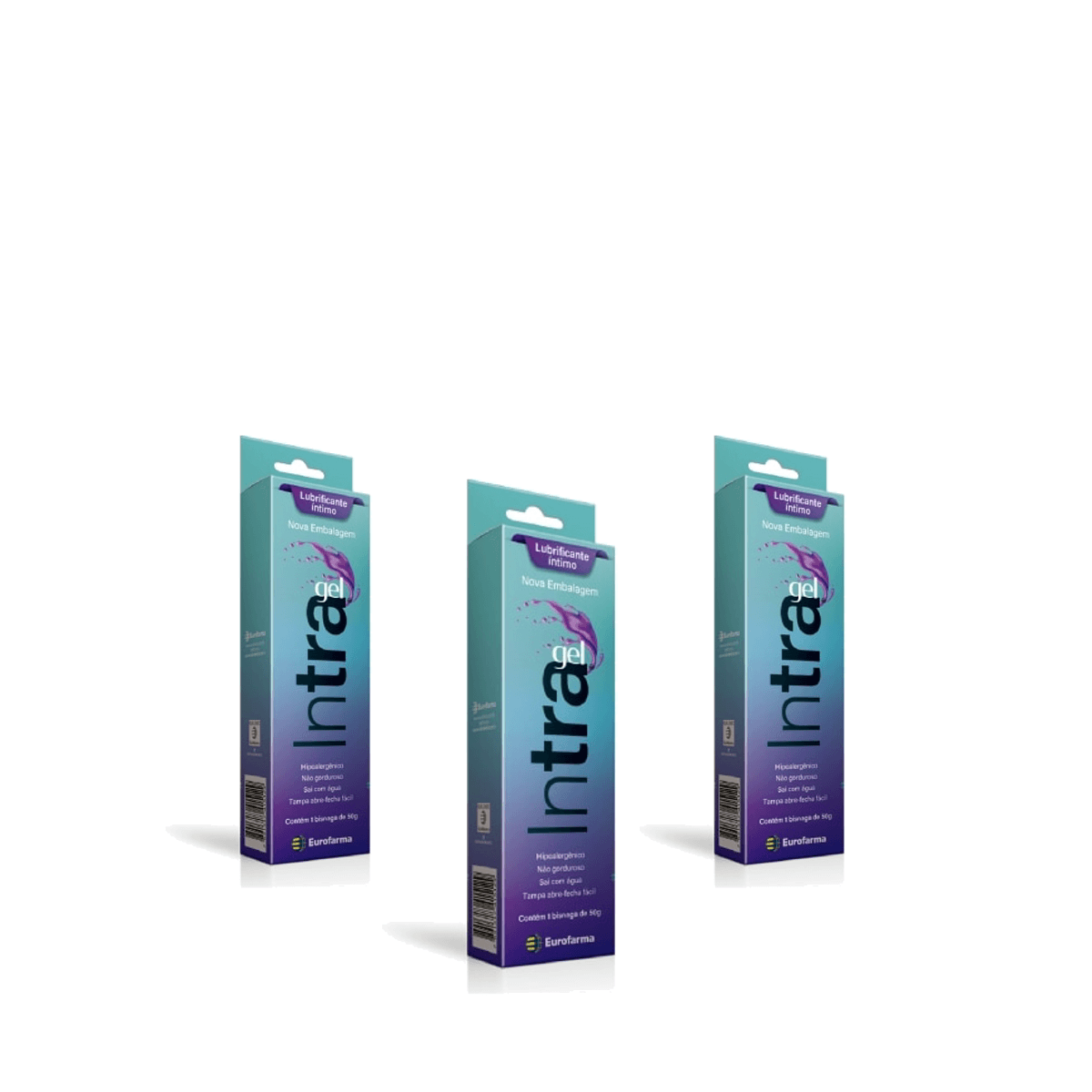 Kit 3 Unidades Gel Lubrificante Íntimo Intragel 50g - Imagem 1