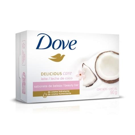 Sabonete Hidratante Barra Dove Delicious Care Leite de Coco 90g - Imagem 1
