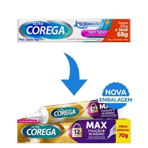 Creme Fixador de Dentadura Corega Ultra Max Sem Sabor 70g - Imagem 2