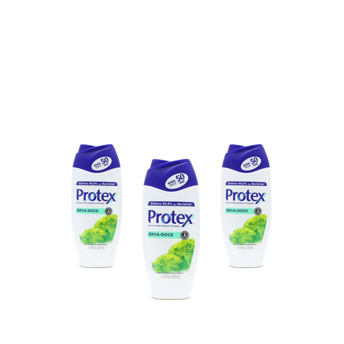 Kit 3 Unidades Sabonete Líquido Protex Erva-Doce 250ml - Imagem 1
