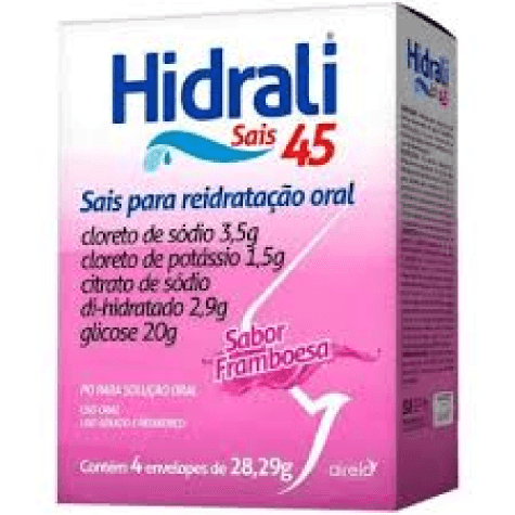 Hidrali Sais 45 Sabor Framboesa 4 Envelopes - Imagem 1